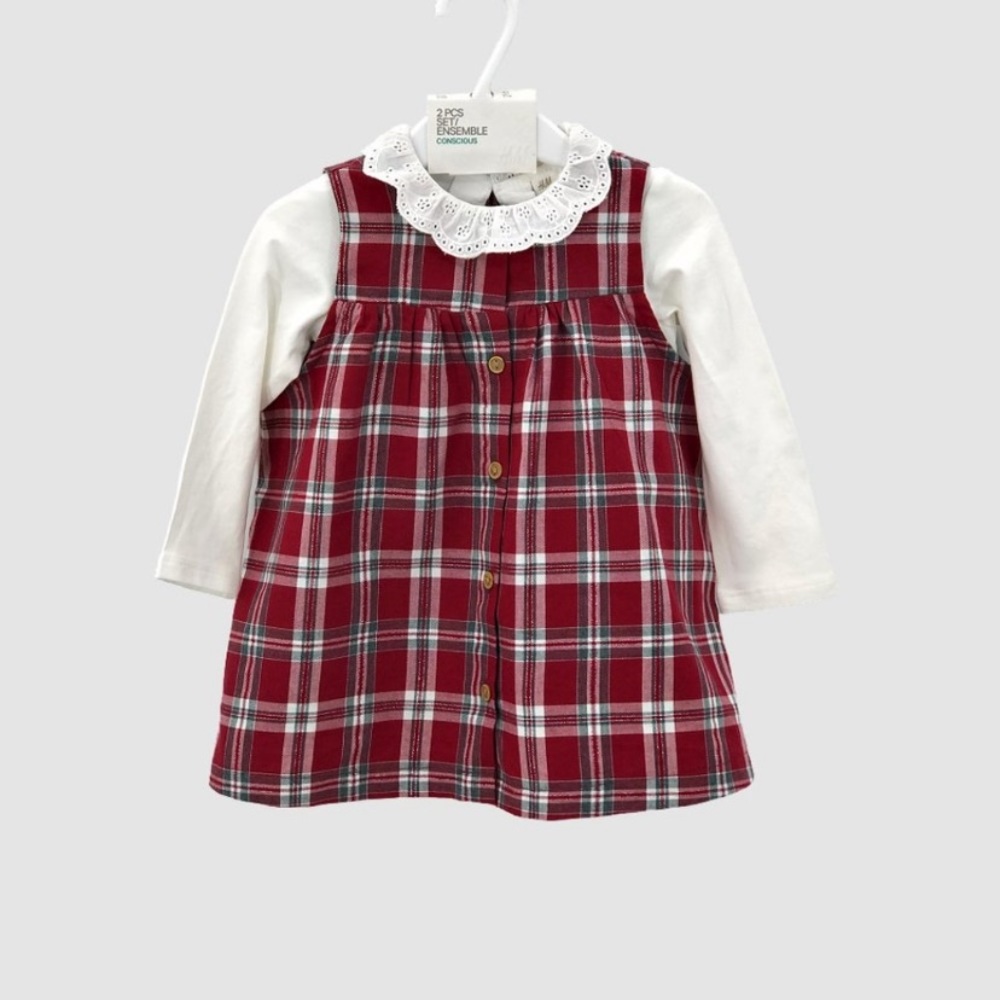 H&M Plaid Pinafore Set 💫